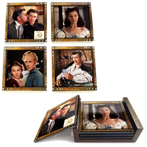 Gone with the Wind 75th Anniversary StarFire Prints Glass Coaster Set